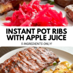 instant pot ribs with apple juice collage